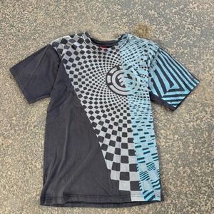 Vintage y2k Element Skateboard T Shirt AOP Style front graphic Size Large
